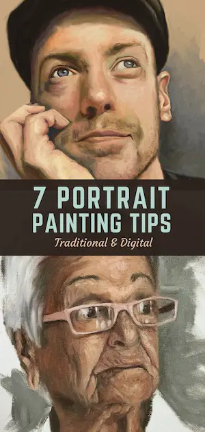 portrait painting tips pin