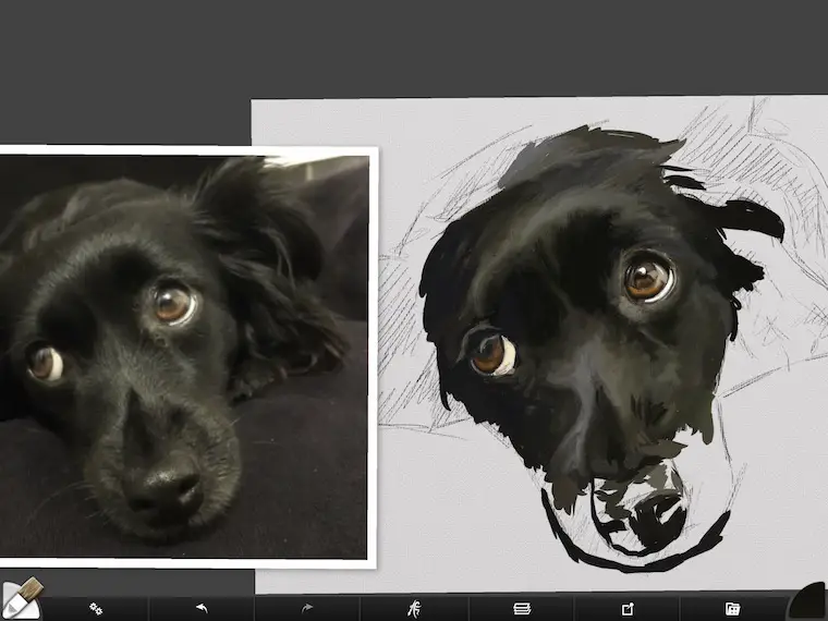 step 6 8 tips for painting black fur traditional and digital ArtRage step-by-step tutorial