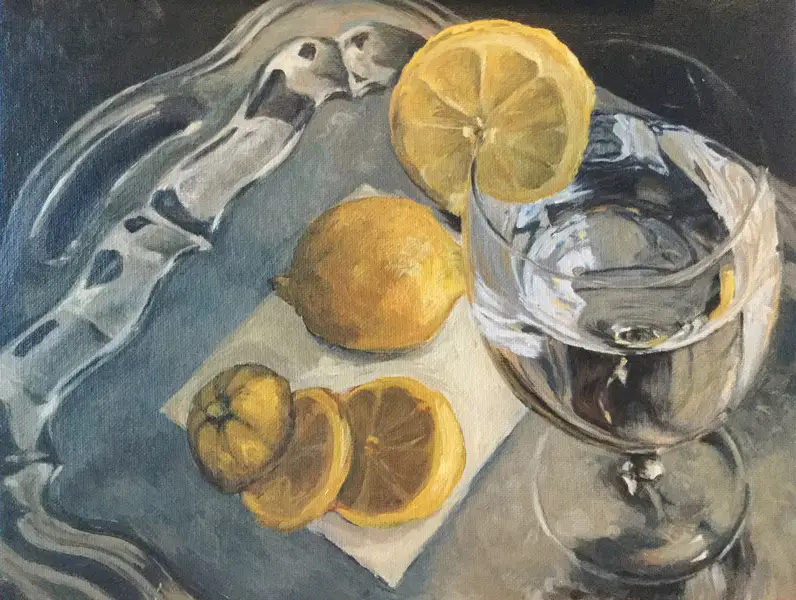 "Lemon Water" | unfinished study | acrylic on canvas board greatest creators pm360 cover contest