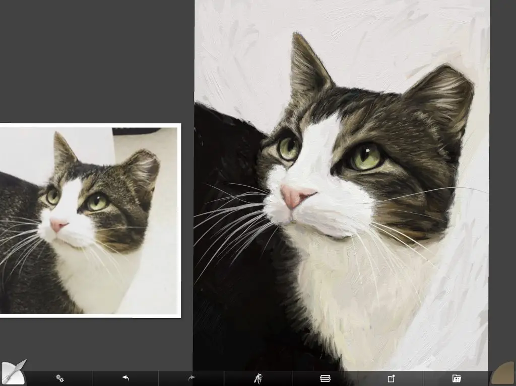 Cat digital painting tutorial step 12 ticking on fur and whiskers