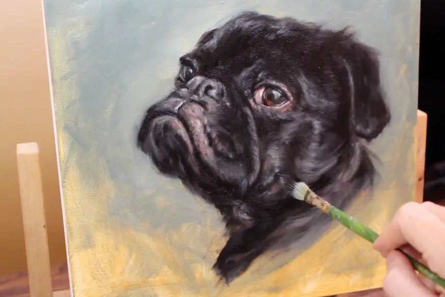old brushes when painting fur black pug shelley hanna