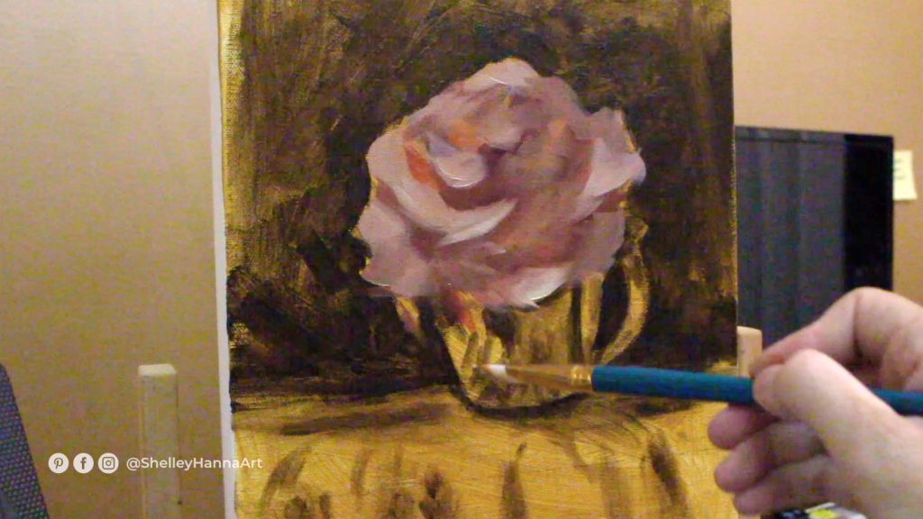 Impressionist Flower painting pink colors