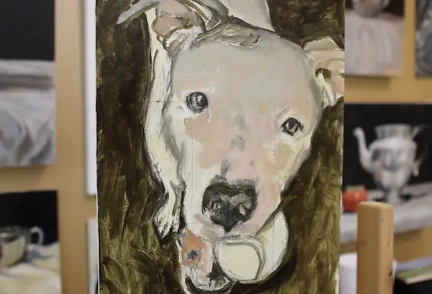 First layer block in of pet portrait.